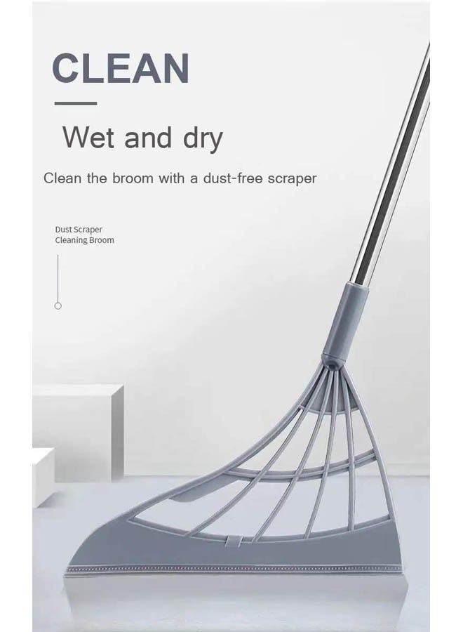 Magic Broom Floor Sweeper Retractable Dust Water Hair Bathroom Wiper Multi-Function Cleaning Tool For Household Grey - Image 2