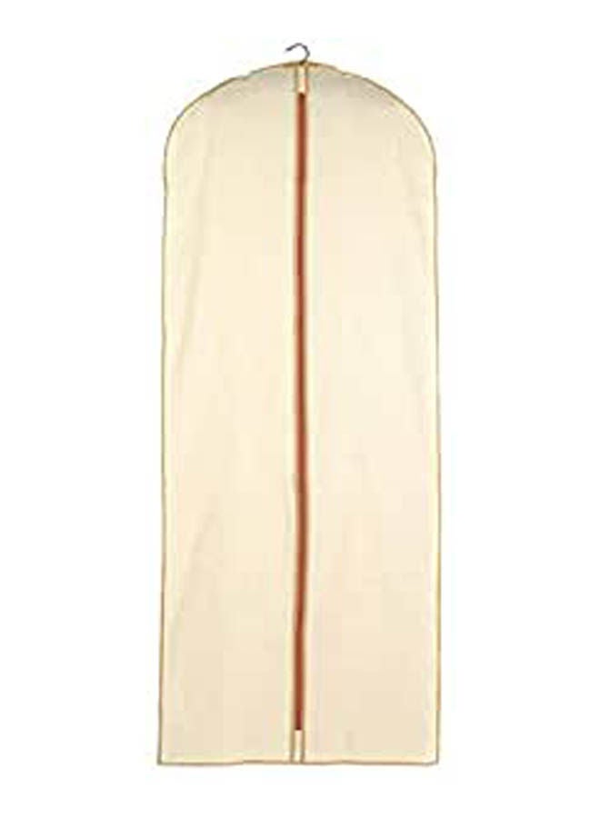 Breathable Zipper Type Suit Cover Hanging Garment Clothes Protector Bag Beige 170x60cmcm 