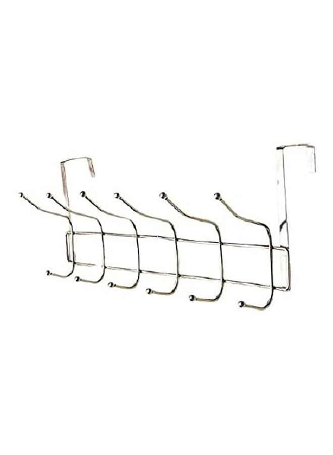 Clothes Hanger For Door Mounting Without Screws Silver - Image 1