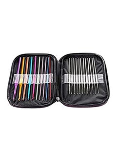 Generic Crochet Hooks Mixed Knit Needles Sewing Tools Full Set Knit Gauge Scissors Stitch Holders Weave Yarn Set Of 22Pcs Multicolour 