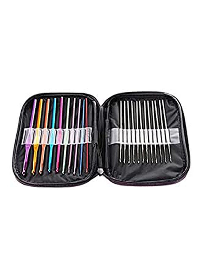 Generic Crochet Hooks Mixed Knit Needles Sewing Tools Full Set Knit Gauge Scissors Stitch Holders Weave Yarn Set Of 22Pcs Multicolour 