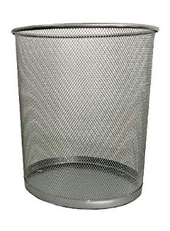 Generic Deluxe Metal Mesh Waste Basket Round Medium Silver 