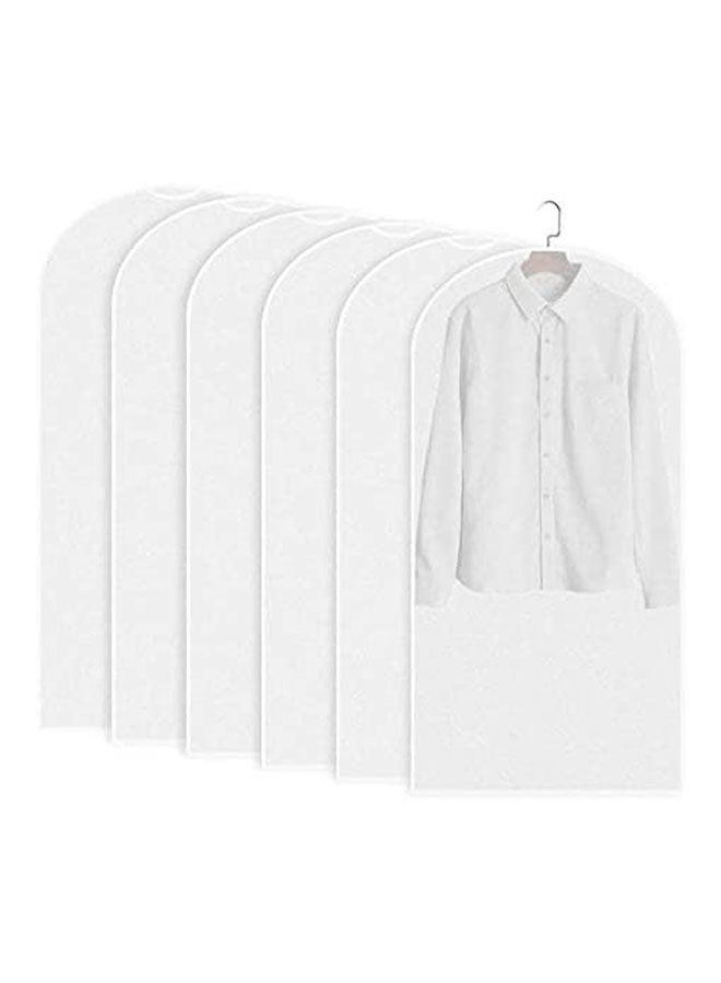 Generic 6 Pcs  Garment Cover Bag  Peva Translucent Clothes Storage Bag For Garment Suit Shirt Dress Jacket Coat Skirts Trousers Uniforms White 
