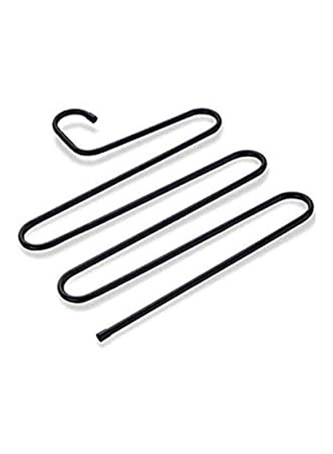 5 Layers S Shaped Pants Trouser Hangers Rack Space Saver Organizer Hanging Ties Scarves Belts Black 