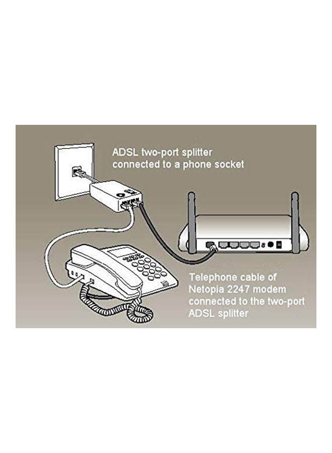 Adsl Rj11 Splitter - Filter For Phone & Modem Lines White  - Image 2