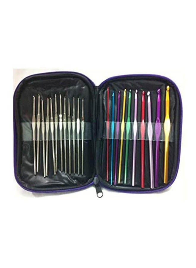 22Pcs Aluminum Crochet Hooks Tool Set Multicolour - Image 1