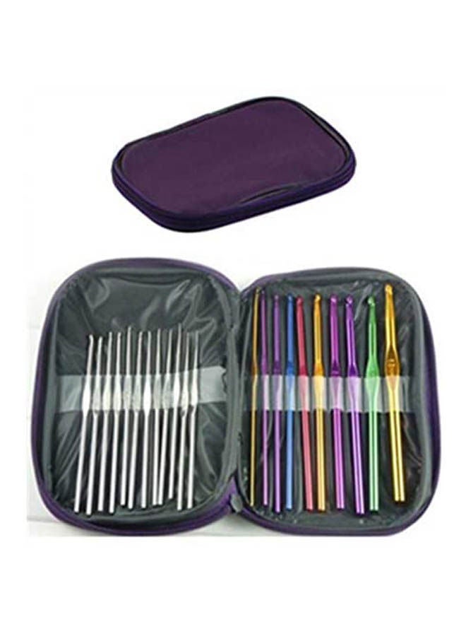 22Pcs Aluminum Crochet Hooks Tool Set Multicolour - Image 2