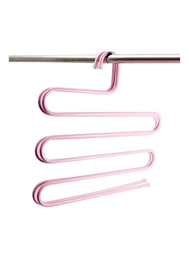 3 Pcs Pants Hanger Multi-Layer S-Style Jeans Hanger Closet Organizer Pink  - Image 2