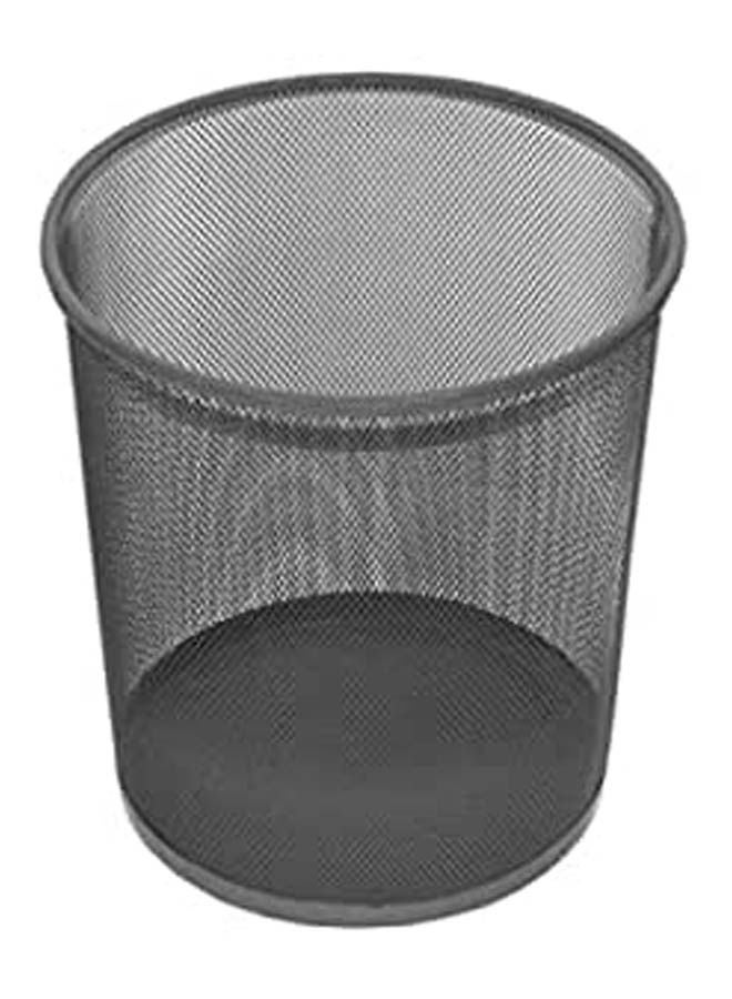 Metal Dustbin Round Black 35X30cm