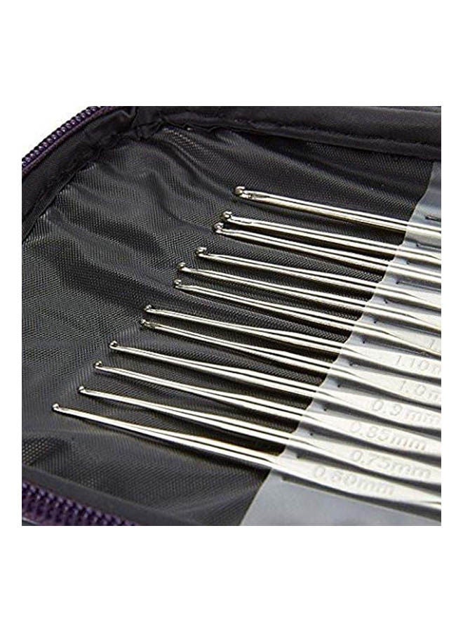 Metal Handle Crochet Hook Knitting Needles Set Aluminum Bamboo Multicolour - Image 2