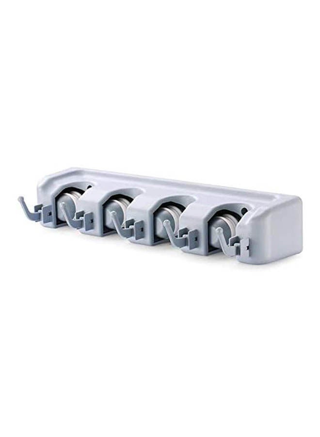 Mop And Broom Holder And Garden Tool Organizer Wall Mounted Ball Slots With Hooks Storage Rack White  - Image 1