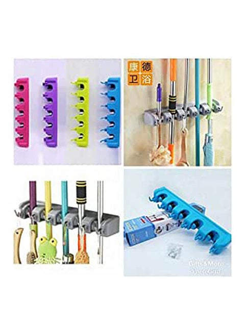 Mop And Broom Holder Garden Tool Wall Mounted Organizer Assorted Multicolour