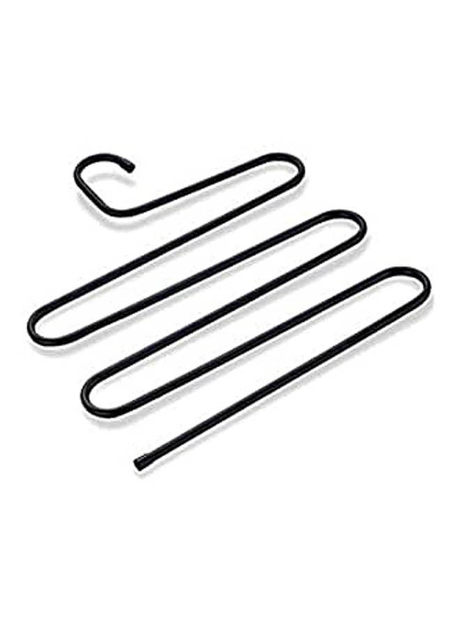 Multifunction S Type Magic Stainless Steel Trousers Hanger Rack Pants Closet Belt Holder Rack Layers Non Slip Towel Rack Black 
