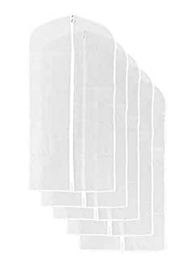 Pack Of Garment Cover Bag Moth Proof Clothes Covers Dustproof Suit Skirt Bag Breathable Full Zipper Dust Cover White 