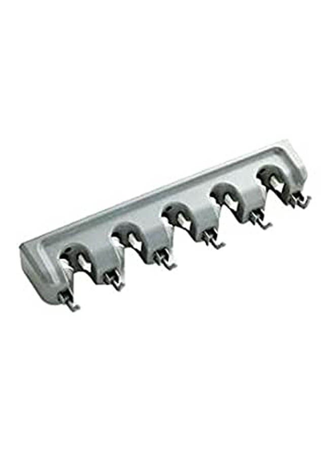 Plastic Hooks Broom Organizer Grey White 