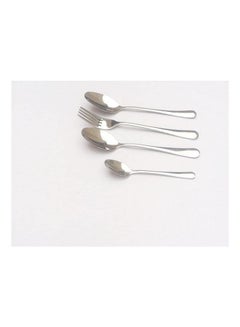 Set Of 1 Large Tablespoon, 1 Medium Tablespoon, 1 Teaspoon And 1 Fork SIlver