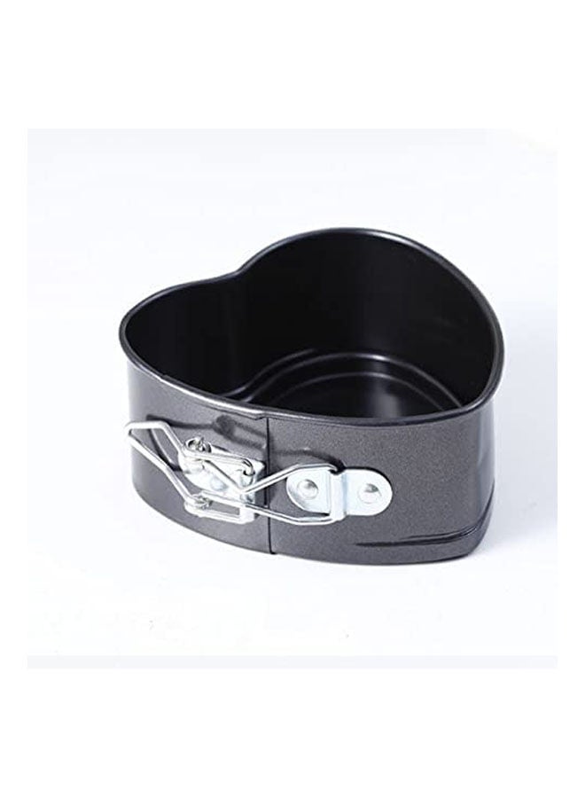 Heart Shaped Live Grill Button Buckle Non-Stick Cake Mold Grey 4inch - Image 1