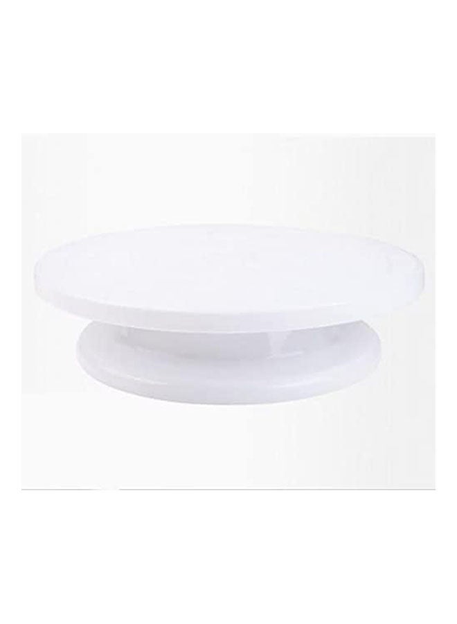 360 Degree Cake Turntable, Rotating Cake Stand, Pedestal Cake Table White 11inch - Image 1