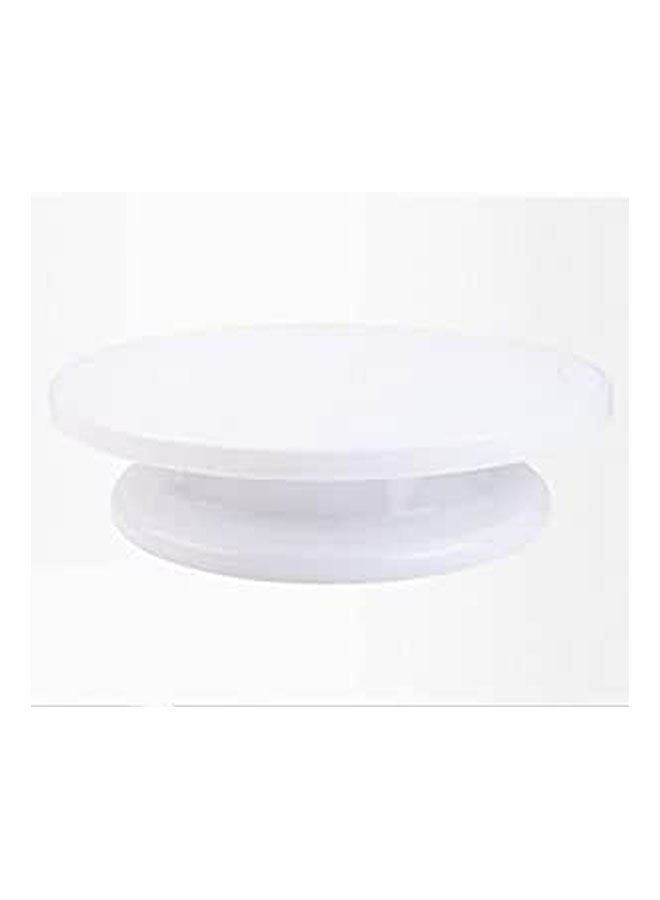 360 Degree Cake Turntable, Rotating Cake Stand, Pedestal Cake Table White 11inch - Image 1