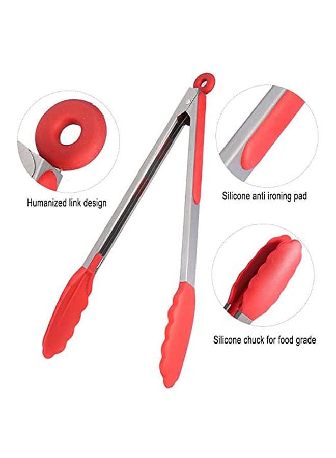 Durable Eco-Friendly Food Tongs Red
