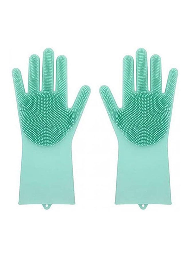 Magic Silicone Rubbe Dish Washing Gloves Blue 