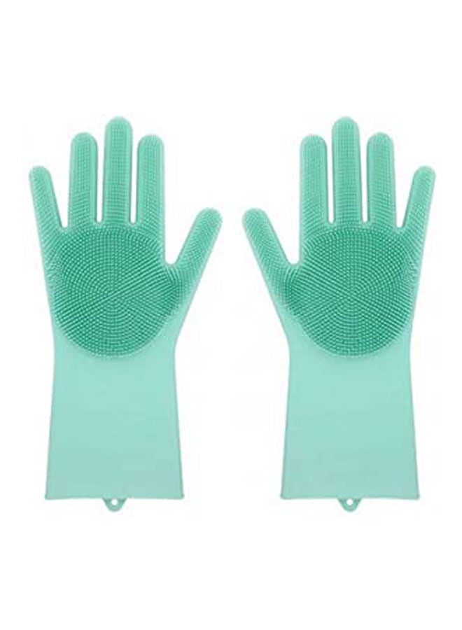 Magic Silicone Rubbe Dish Washing Gloves Blue 