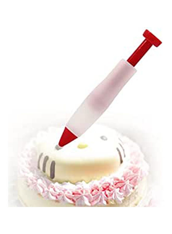 Ice Cream Chocolate Cake Pen Dessert Decorating Syringe Silicone Painting Pen Pastry Tool Red