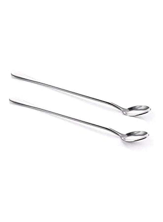 Long Handled Stainless Steel Coffee Spoon Silver