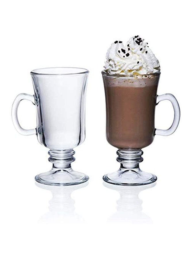 Coffee Glasses Latte Mugs Hot Chocolate Clear 230ml - Image 1