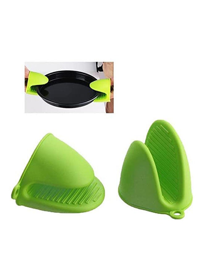 Baking Bbq Cook Tools Kitchen Non-Slip Heat Resistant Oven Mitts Silicone Glove Grip Oven Pot Holder Green 