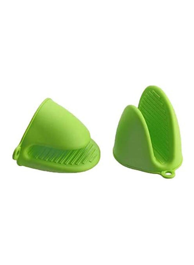 Baking Bbq Cook Tools Kitchen Non-Slip Heat Resistant Oven Mitts Silicone Glove Grip Oven Pot Holder Green 