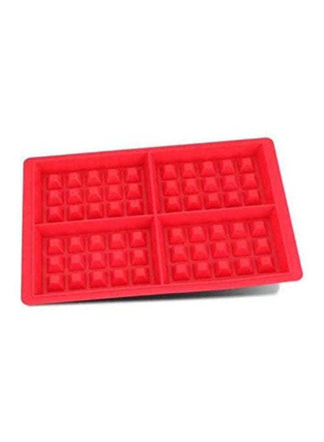 4-Cavity Mini Fancy Bundt Mousse Baking And Baking Tools Waffles Cake Cookie Pan Red