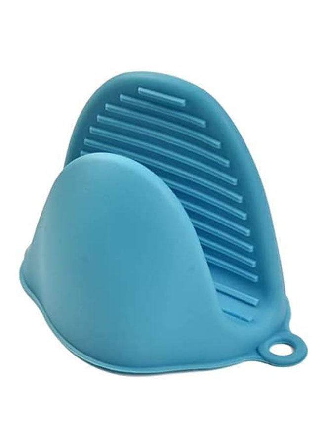 High Temperature Silicone Thermal Insulation Anti-Slip Baking Oven Microwave Oven Chuck Holder Blue 8.5x11cm
