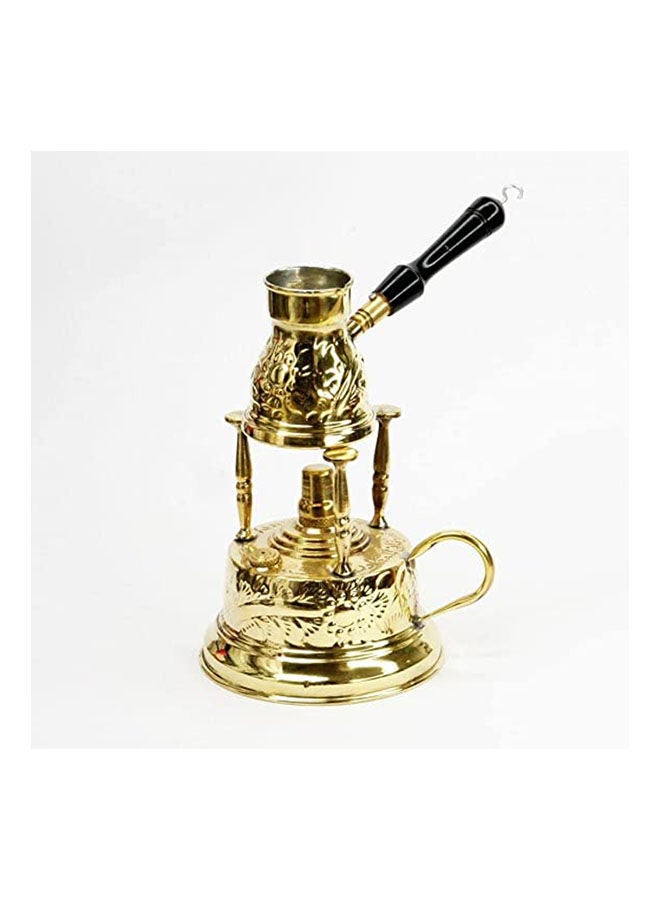 Brass Alcohol Burner With Coffee Pot Gold
