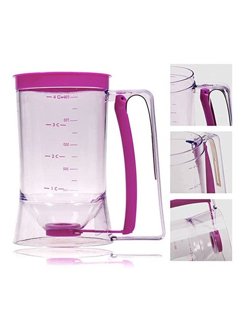 Cake Batter Dispenser With Measuring Label, Measuring Cups Purple
