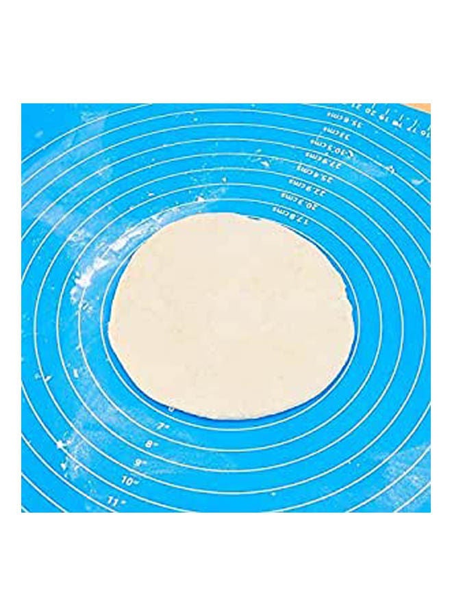 Large Silicone Mat With Measurements,For Baking,Sugar Craft,Fondant,Pastry,Icing Cake Blue