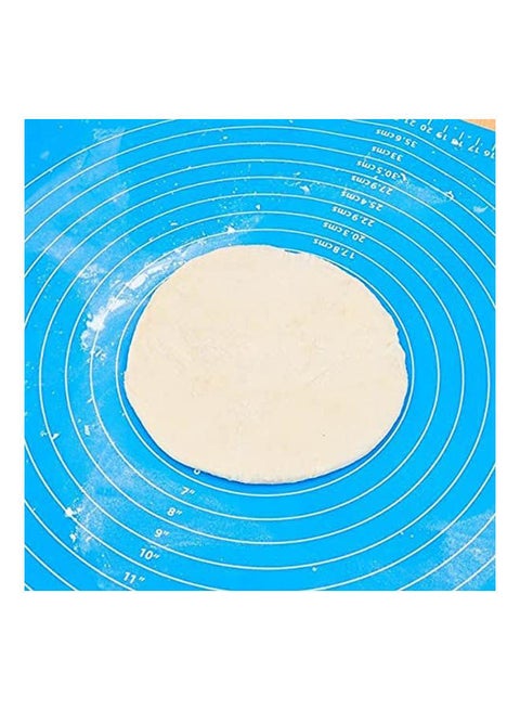 Large Silicone Mat With Measurements,For Baking,Sugar Craft,Fondant,Pastry,Icing Cake Blue