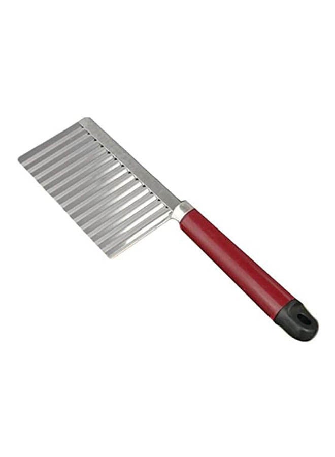 Kitchen Tool Vegetable Cutting Tool Potato Slicer Creative Wavy Shaped Stainless Steel Cutter Red