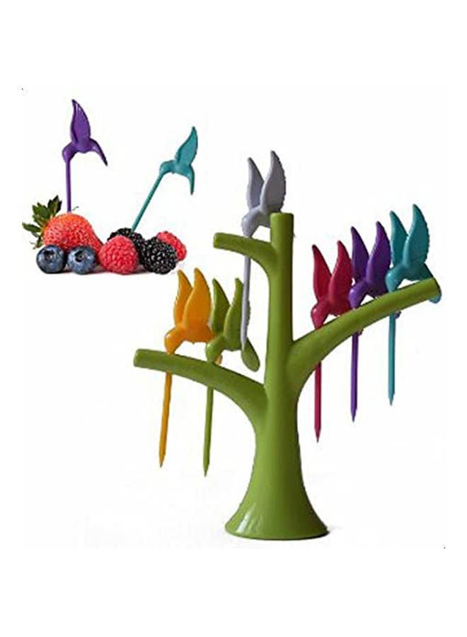 Creative Home Bird Cartoon Fruit Fork Green 