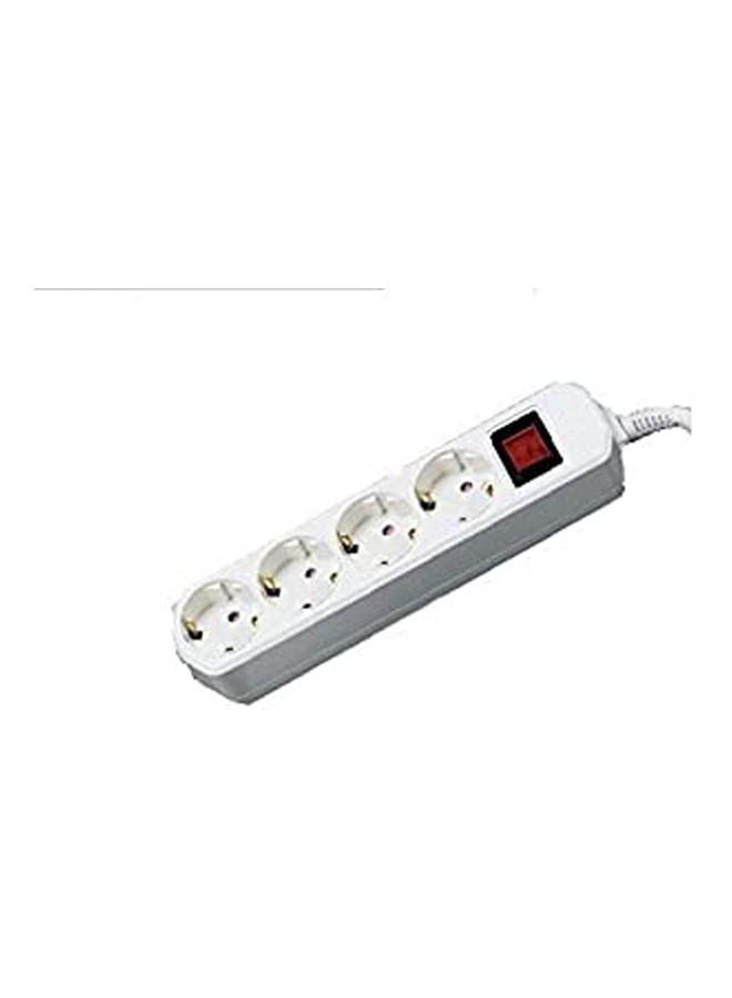 Generic Power Strip Extension Board Meters Cord Sockets Master Illuminated Switch White 