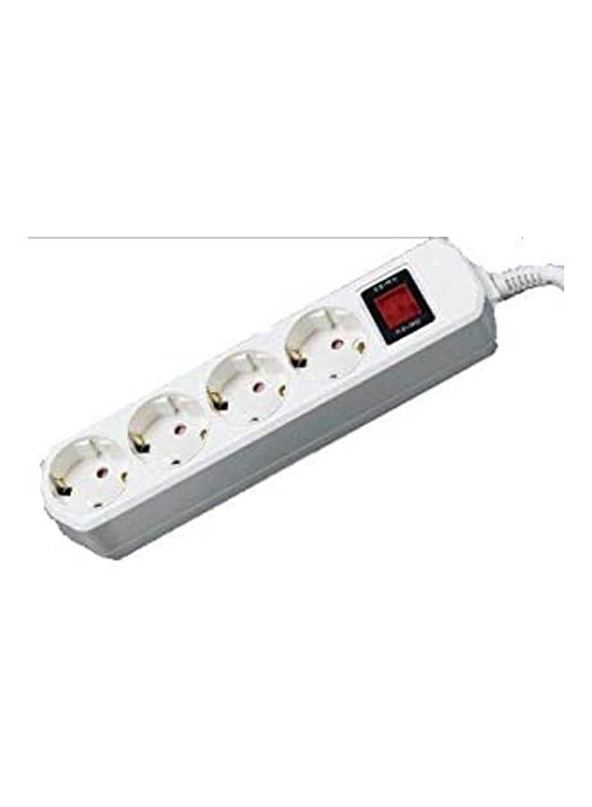 Generic Power Strip Extension Board Meters Cord Sockets Master Led Switch White 