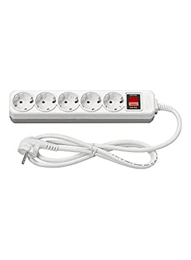 Generic Power Strip Extension Board Meters Cord Sockets With Master Illuminated Switch White 