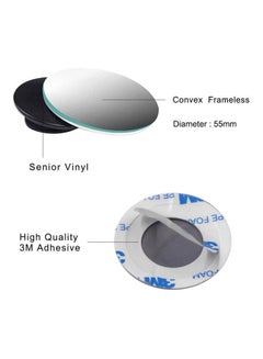 ماركة غير محددة 2Pcs Universal Car Frame Less Styling Blind Spot Rear View Mirror Round  - Image 2