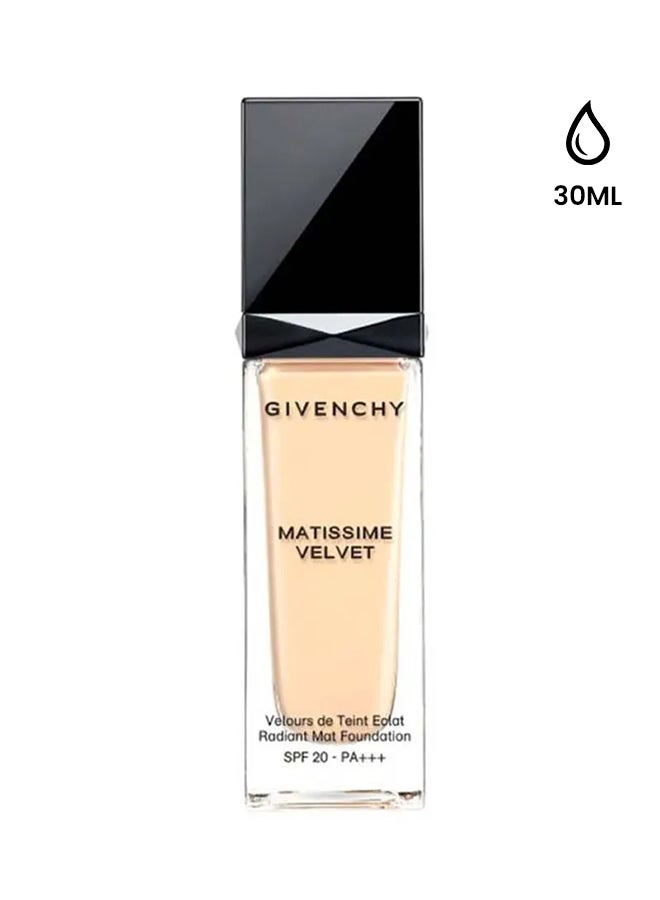 GIVENCHY Matissime Velvet Radiant Mat Fluid Foundation SPF20 00 Mat Ivory  - Image 1