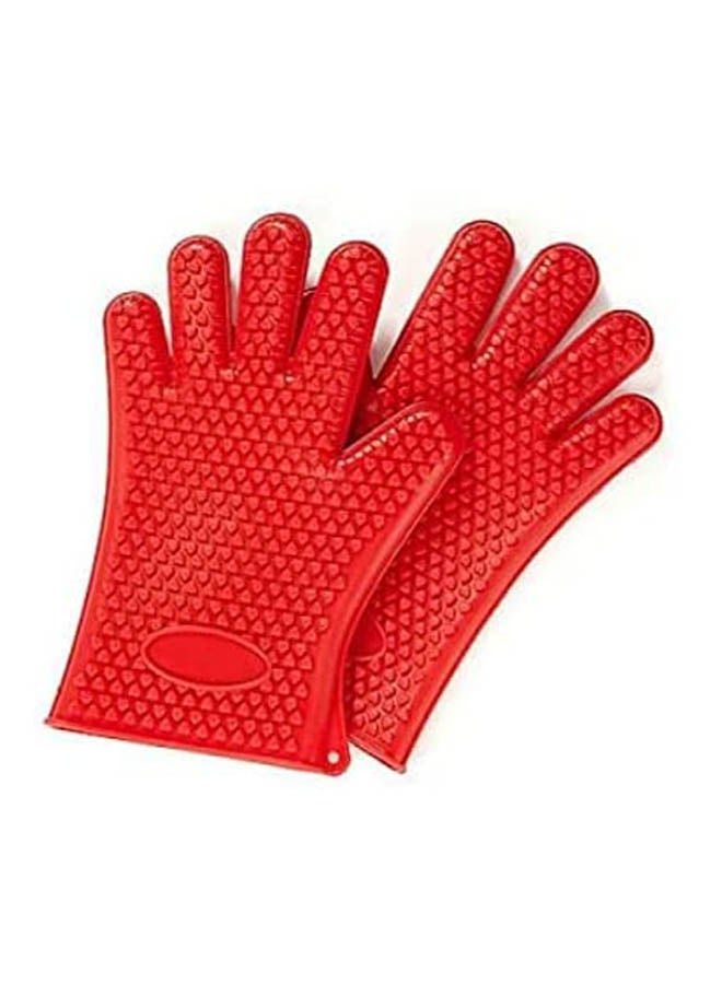 Heat-Safe Cooking Gloves Red 
