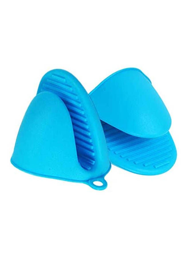 High Temperature Heat Insulation Anti-Slip Non-Slip Baking Oven Microwave Dish Clamp Silicone Gloves Blue