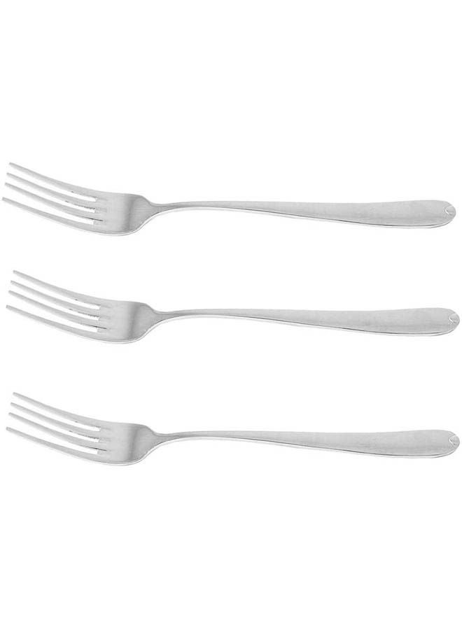 Stainless Steel Dessert Fork 3 Piece Set Silver - Image 2