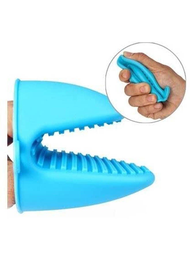 Microwave Cooking Tools Silicone Oven Mitt 2Piece Blue - Image 1