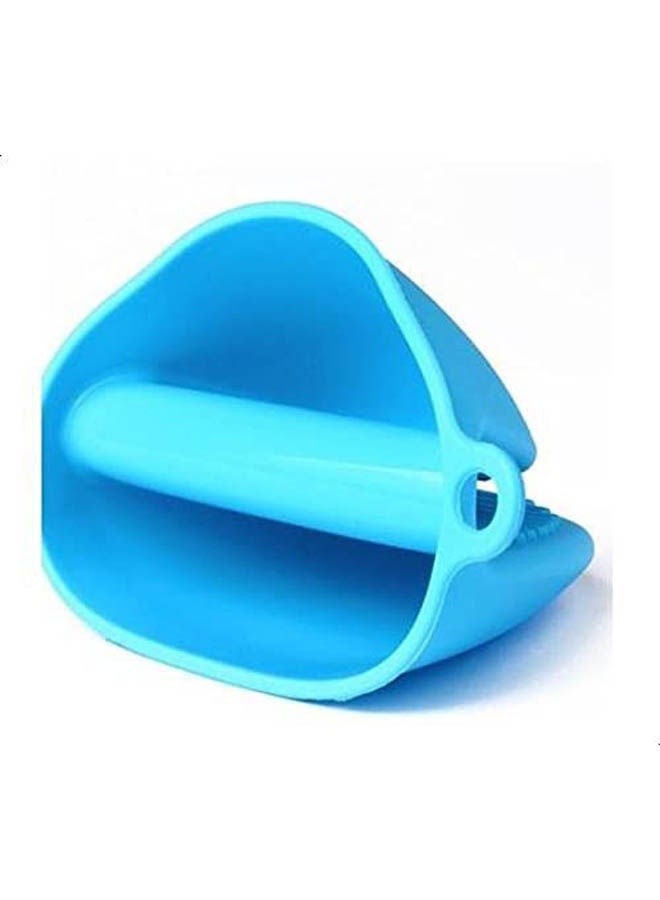 Kitchen Cooking Silicone Oven Mitt Pinch Grip Claw Grip Blue - Image 2