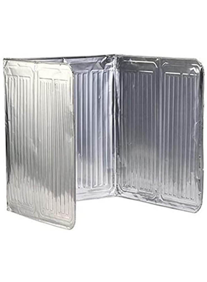 ماركة غير محددة Kitchen Stove Foil Plate Prevent Oil Splash Cooking Baffle Silver  - Image 1